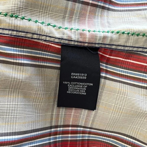 Robert Graham Shirt Mens Freshly Laundered Shirt Red/Tan Plaid shirt size L - Picture 12 of 12